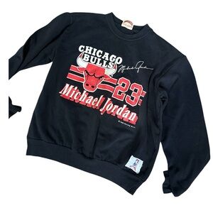 Chicago Bulls Michael Jordan 23 Black Crewneck Sweatshirt Nutmeg 1989